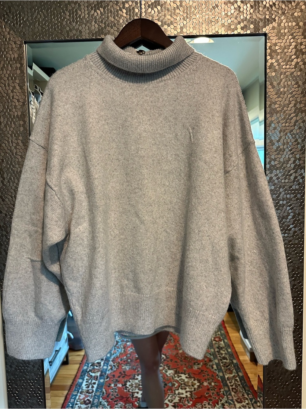 H&M Gray Mock Neck Oversized Sweater